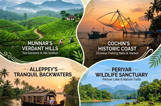 Kerala (Munnar-Thekkady- Alleppey – Cochin)