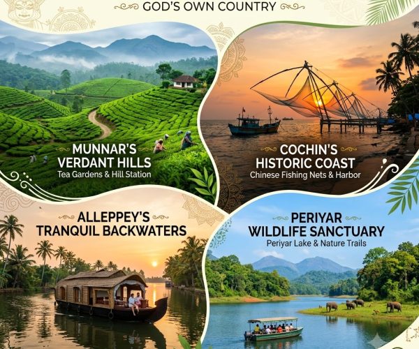 Kerala (Munnar-Thekkady- Alleppey – Cochin)